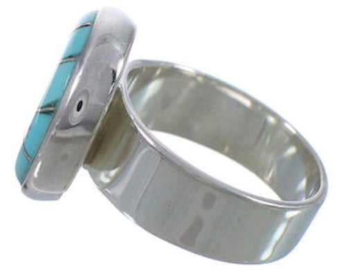 Substantial Turquoise And Silver Ring Size 6-3/4 WX37984